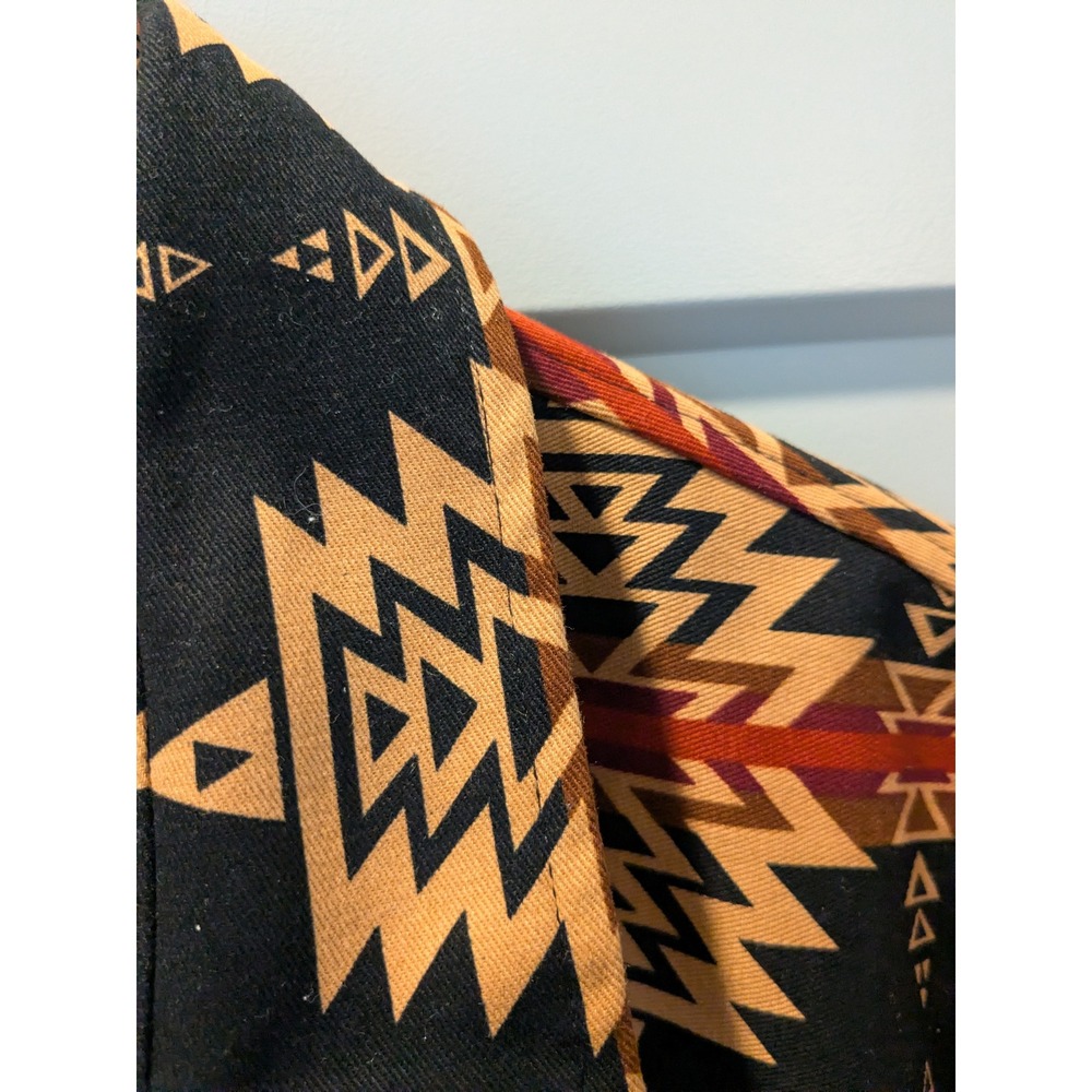 Nomad by Craft Tobacco Black Aztec Twill Shacket XL Black Tan‎ Red Long Sleeve - Picture 3 of 9